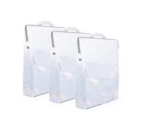 Quixotical 3 Pcs Mesh Laundry Bags, Polyester, Rectangular, Invisible Zipper, Portable Strap, 30 X 40cm, for Delicates, Underwear, Bra, Baby Clothes, Travel Storage