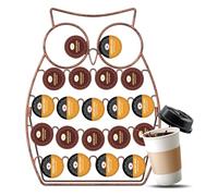 Quixotical Owl Shape Coffee Capsule Holder - Creative Iron Coffee Pod Organizer Rack for 20 Coffee Capsules (Bronze)