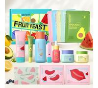 Quiyum Fruit Skincare Set, 14Pcs Dopamine Face Care Routine Kit with 5X Ceramides, Beauty Aesthetic Self-Care Xmas Birthday Pamper Gifts for Friend Sister Daughter Teenage Girls Women, At-Home Spa