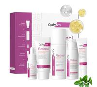 Quiyum Retinol Skincare Set, Anti Aging Skincare Routine Kit, Cleanser, Toner, Serum, Eye Cream, Face Cream, Pamper Gift Set for Women Mom Birthday, Hydrating & Radiant Travel Kit for All Skin Types