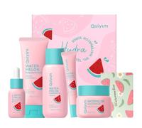 Quiyum Watermelon Skincare Set, 5PCS Hydrating Daily Face Care Kit with Niacinamide, Hyaluronic Acid & Collagen for Radiant & Smooth, Christmas Birthday Pamper Gifts for Women Teenage Girls