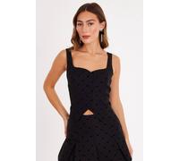 Quiz Black Bow Detail Waistcoat Black 10