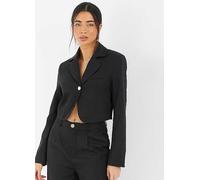 Quiz Black Cropped Blazer Black