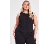 Quiz Black Curve Waistcoat Black 24