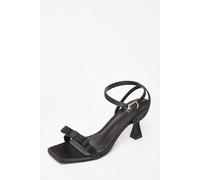 Quiz Black Diamante Bow Front Heels Black 5