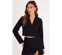 Quiz Black Diamante Cropped Blazer Black 12