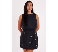 Quiz Black Diamante Embellished Mini Dress Black 10