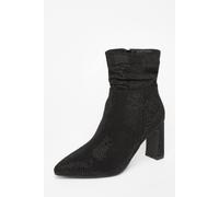 Quiz Black Diamante Heeled Boots Black 3