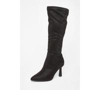 Quiz Black Diamante Knee High Boot Black 4