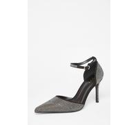 Quiz Black Diamante Pointed Toe Heels Black 5