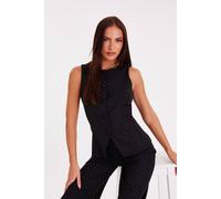 Quiz Women's Black Diamante Tailored Waistcoat | Size: 12 Quiz Black 12