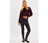 Quiz Women's Black Faux Leather Leggings | Size: 6 Quiz Black 6