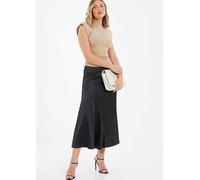 Quiz Black Satin Midaxi Skirt Black