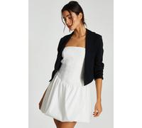 Quiz Black Shawl Collar Crop Jacket Black 16