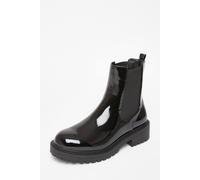 Quiz Women's Black Wide Fit Faux Leather Chelsea Boots | Size: 6 Quiz Black 6