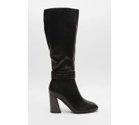Quiz Black Wide Fit Faux Leather Knee High Boots Black 3