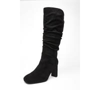 Quiz Women's Black Wide Fit Faux Suede Heeled Boot | Size: 6 Quiz Black 6