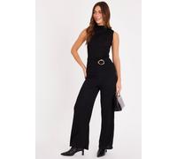 Quiz Women's Black Wide Leg Trousers | Size: 14 Quiz Black 14