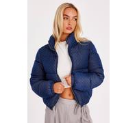 Quiz Blue Diamante Puffer Jacket Blue L