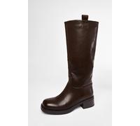 Quiz Brown Faux Leather Knee High Boots Brown 3