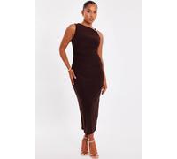 Quiz Brown Petite Midaxi Dress Brown 16