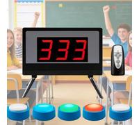 Quiz Buzzer System with Remote Control, 1 Monitor & 5 Buzzers, 4 Answer Modes & Indicator Lights, for Game Shows, Party Trivia & Classroom Competition