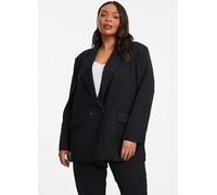 Quiz Curve Black Oversized Tailored Blazer Black