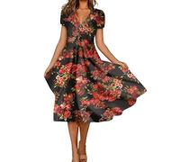 Quiz Evening Dresses for Women UK Deals of The Day Ladies Mother of Bride Dresses Size 18 with Pockets Solid Dress Women Loose Chiffon Dress Elegant Wedding Guest Dress for Party Nightclubs