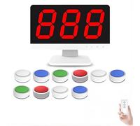 Quiz Game Buzzer System - Wireless with Buzzers & Monitor, 4 LED Status Colors & 3 Answer Modes for School Contests & Party Quizzes, Supports 10 Teams