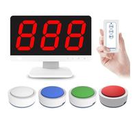 Quiz Game System, Quiz Answer Game Buzzer with Remote Control & 1 Monitor, 4/10 Buzzers, for Game Shows, School Contests, and Party Quizzes