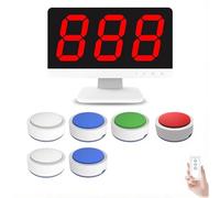 Quiz Game System with 10 Buzzers, Long Range Buzzer System with 4 LED Status Colors & 3 Modes for School Contests and Party Quizzes - 4 Group Play