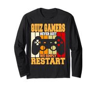 Quiz Gamers Don’t Stop We Simply Restart Fun Long Sleeve T-Shirt