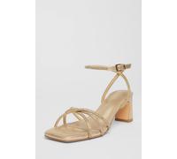 Quiz Gold Diamante Strap Block Heels Gold 4