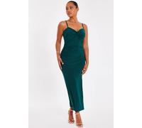 Quiz Green Petite Knot Detail Midaxi Dress Green 12