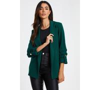 Quiz Green Ruched Sleeve Blazer Green 14