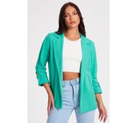 Quiz Women's Green Ruched Sleeve Blazer | Size: 6 Quiz Green 6