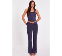 Quiz Grey Ruched Flared Trousers Grey 12