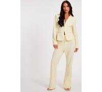 Quiz Lemon Flared Tailored Trousers Lemon 8