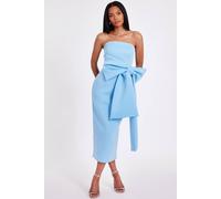 Quiz Women's Light Blue Strapless Bow Midaxi Dress | Size: 12 Quiz Light Blue 12