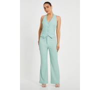 Quiz Mint Petite Flared Tailored Trousers Mint 16