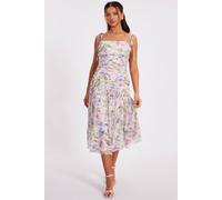 Quiz Multi Petite Chiffon Floral Midi Dress Multi 10