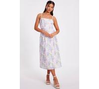 Multi Petite Floral Embroidered Midi Dress Quiz Multi 8