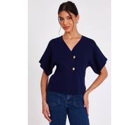 Quiz Navy Short Sleeve Knit Cardigan Navy S