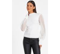 Quiz Off White High Neck Jumper In Cream Cream S
