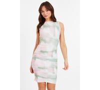 Quiz Off White Smudge Print Ruched Midi Dress In Cream Cream 8