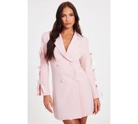 Quiz Pale Pink Bow Sleeve Blazer Dress Pale Pink 10