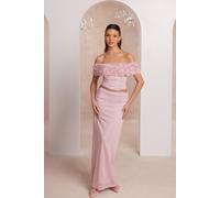 Quiz Women's Pale Pink Mesh Ruched Midaxi Skirt | Size: 12 Quiz Pale Pink 12