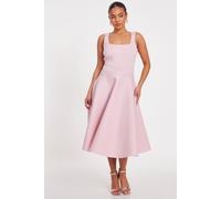 Quiz Pale Pink Petite A-Line Midi Dress Pale Pink 10