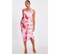 Quiz Pale Pink Petite Floral Print Midi Dress Pale Pink 8