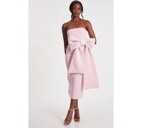 Quiz Pale Pink Strapless Bow Midaxi Dress Pale Pink 8